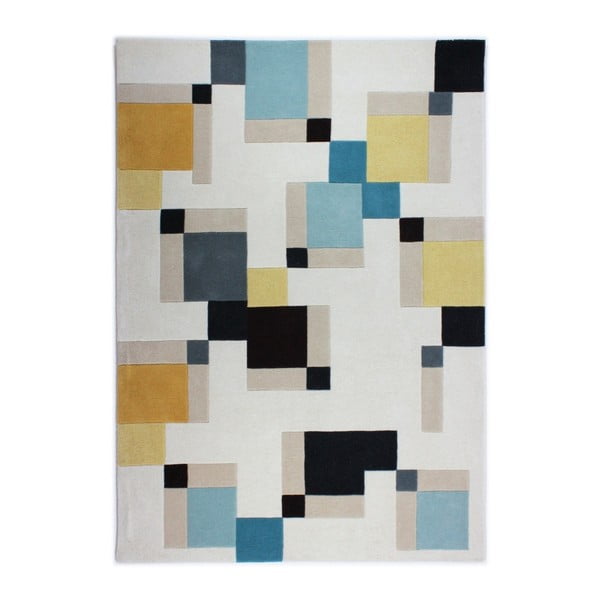 Mėlynas kilimas "Flair" kilimai "Illusion Abstract Blocks", 160 x 220 cm
