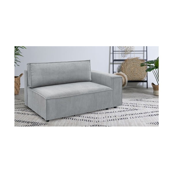 Modulinė sofa šviesiai pilkos spalvos iš kordinio velveto (su dešiniuoju kampu) Nihad modular – Bobochic Paris-image-1