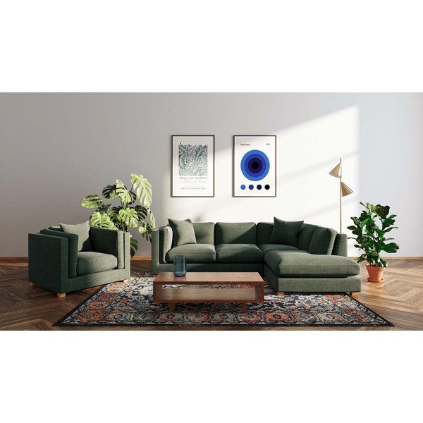 Kampinė sofa žalios spalvos (su dešiniuoju kampu) Pomo – Ame Yens-image-1