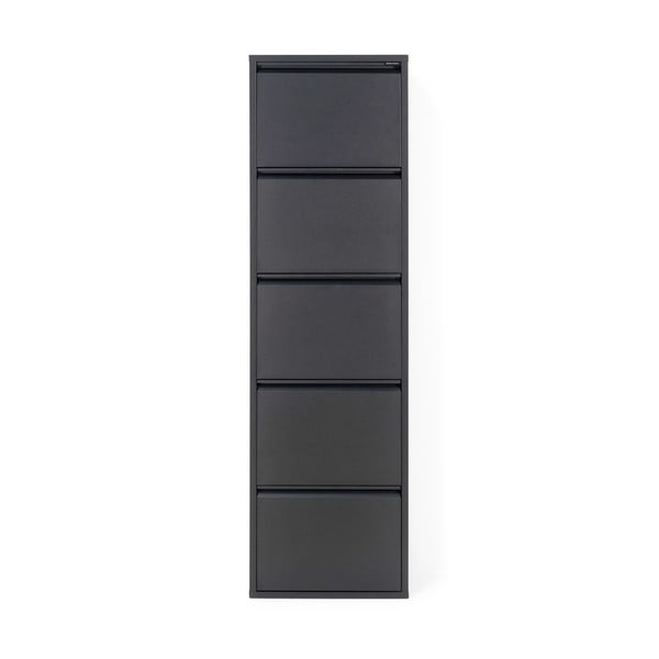 Juodos spalvos iš metalo atlenkiama spintelė batams 50x169x15 cm Billy – Spinder Design-image-3