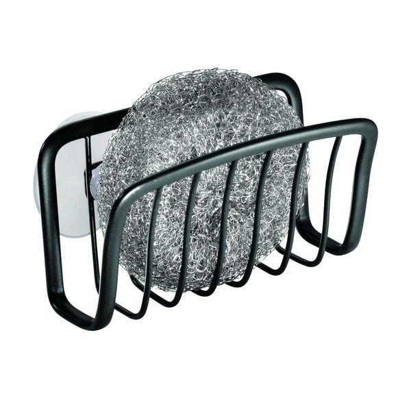 Juodos spalvos metalinis laikiklis su siurbtukais iDesign Axis, 6,5 x 14 cm-image-2