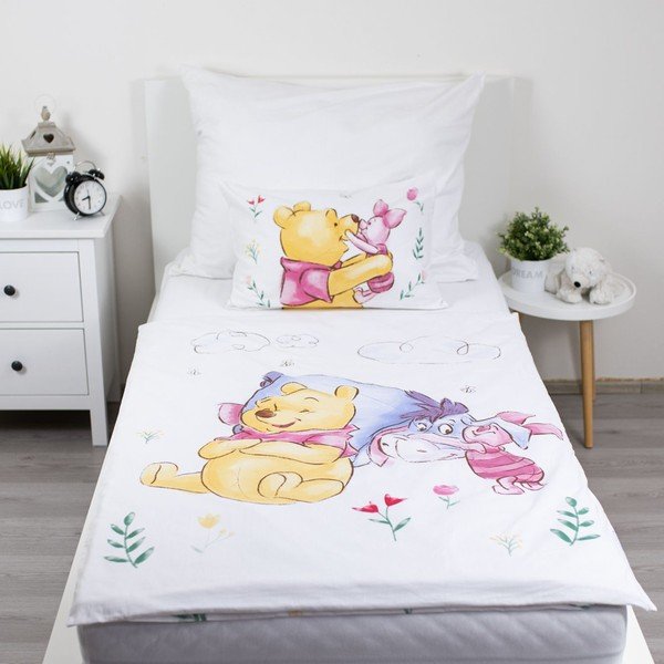 Iš medvilnės vaikiška patalynė vaikiškai lovai 100x135 cm Winnie the Pooh "Pooh Hugs" – Jerry Fabrics-image-1