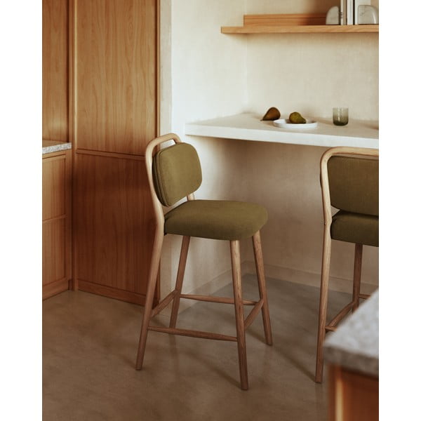Khaki spalvos baro taburetė (sėdynės aukštis 66 cm) Helda – Kave Home-image-2