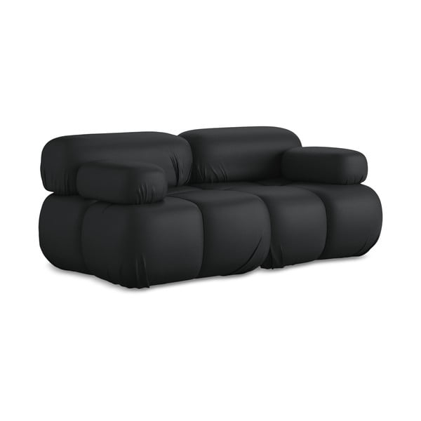 Juodos spalvos iš dirbtinės odos sofa 190 cm Lokua – Makamii-image-3