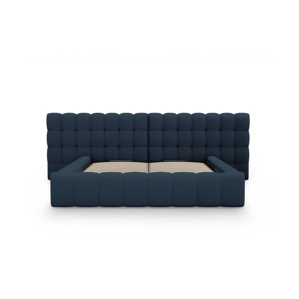 Dvigulė lova tamsiai mėlynos spalvos audiniu dengta su sandėliavimo vieta su lovos grotelėmis 180x200 cm Mamaia – Micadoni Home-image-4