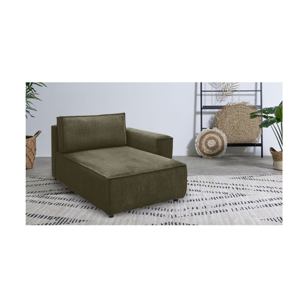 Modulinė sofa šviesiai žalios spalvos iš kordinio velveto (su dešiniuoju kampu) Nihad modular – Bobochic Paris-image-1
