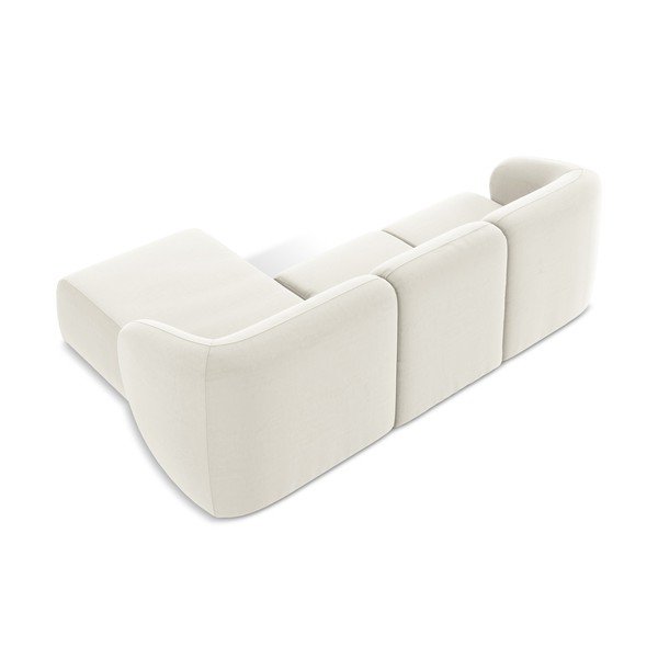 Smėlio spalvos kampinė sofa iš velveto (su dešiniuoju kampu/su gultu) Lani – Makamii-image-3