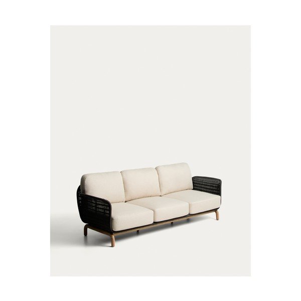 Pilkos spalvos/smėlio spalvos iš audinio sodo sofa Alipa – Kave Home-image-3