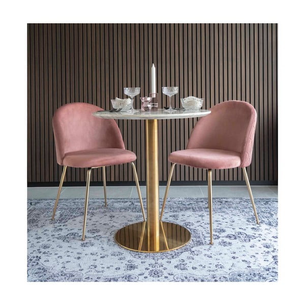 Apvalios formos valgomojo stalas su marmuro dekoro stalviršiu ø 70 cm Bolzano – House Nordic-image-3