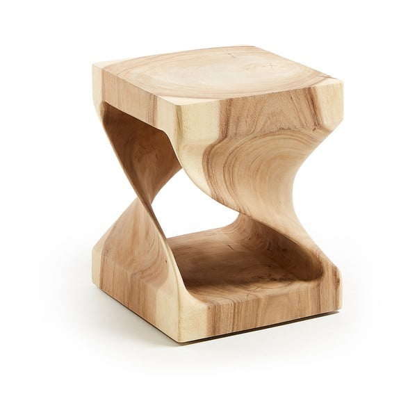 Šoninis stalas iš masyvios munggur medienos 30x30 cm Hakon – Kave Home