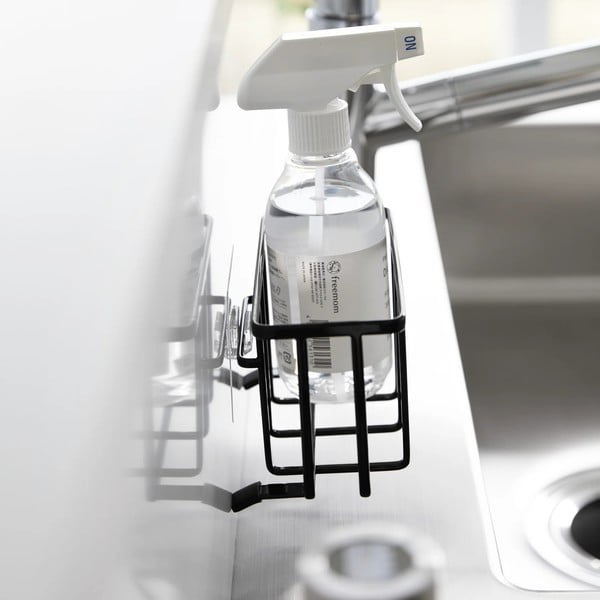 Su montavimu be gręžimo juodos spalvos iš metalo stovas skalbimo reikmenims Film Hook – YAMAZAKI-image-4