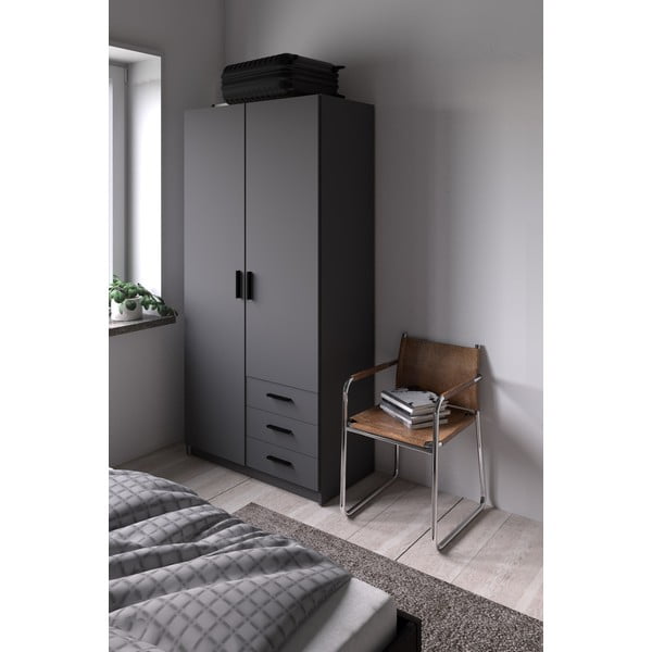 Drabužių spinta tamsiai pilkos spalvos 99x200 cm Sprint – Tvilum-image-1