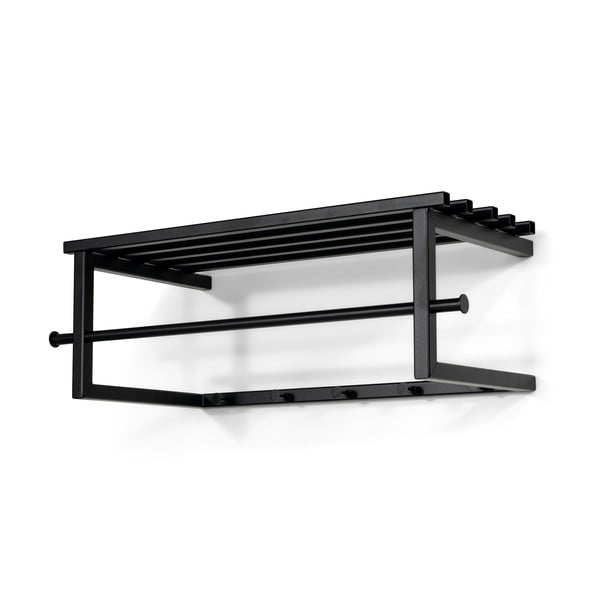 Juodos spalvos iš metalo sieninė lentyna su lentyna 76 cm Marco – Spinder Design