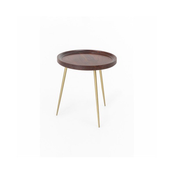 Akacijų medienos žurnalinis staliukas WOOX LIVING Nora, ⌀ 46 cm-image-1