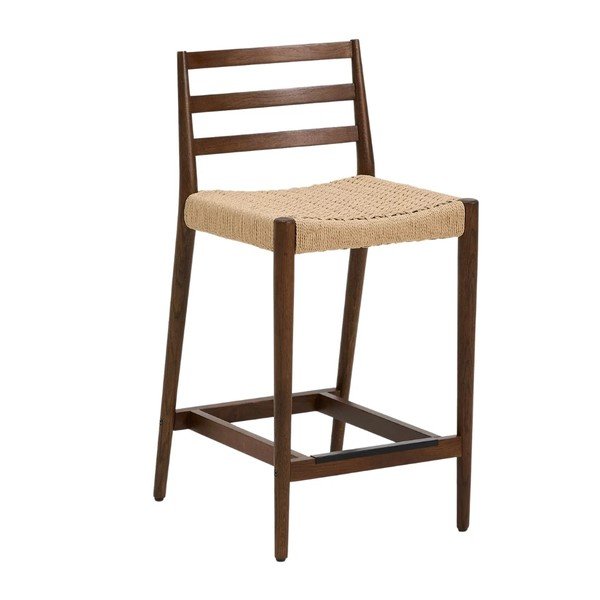 Rudos spalvos/natūralios spalvos iš ąžuolo masyvo baro taburetė (sėdynės aukštis 65 cm) Analy – Kave Home