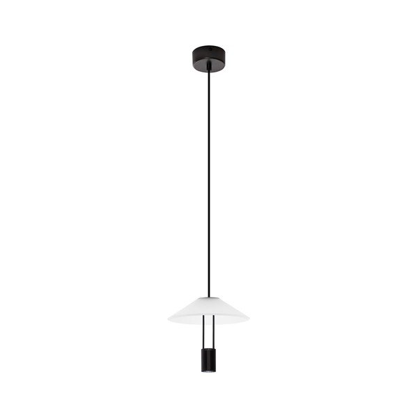 Matinės juodos spalvos iš aliuminio kabantis šviestuvas LED ø 22 cm su gaubtu iš akrilo stiklo Anafi – Nova Luce