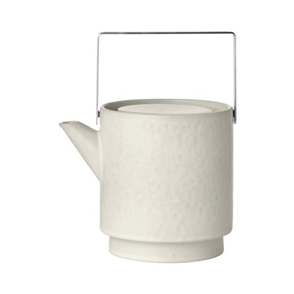 Kreminės spalvos iš molio su koštuvu arbatinukas 1 l Makoto – Blomus