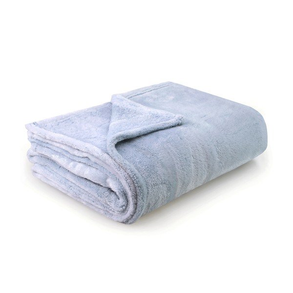 Šviesiai mėlyna mikropluošto antklodė DecoKing Fluff BabyBlue, 170 x 210 cm