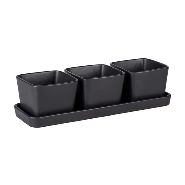 Serviravimo dubenys matinės juodos spalvos iš keramikos 3 vnt. Snack & Dip – Wenko-image-2