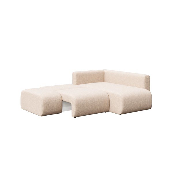Sulankstoma/su sandėliavimo vieta kampinė sofa smėlio spalvos (su dešiniuoju kampu/su gultu) Lumine – Ghado-image-3