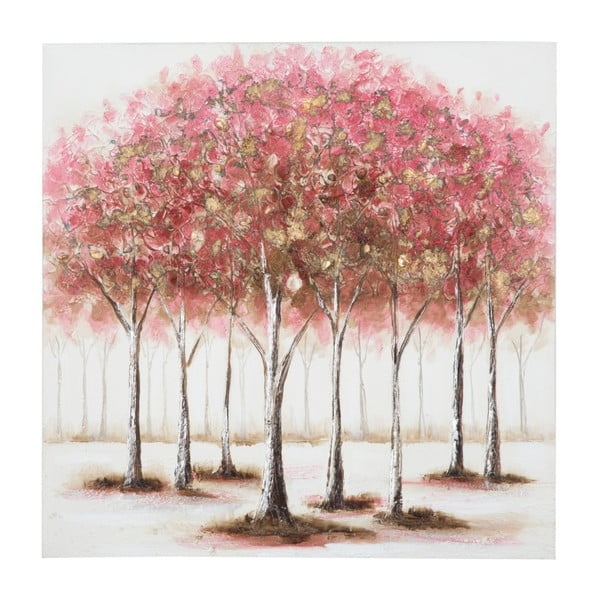 Rankomis tapytas paveikslas pušies medžio rėme Mauro Ferretti Alberi Day, 80 x 80 cm