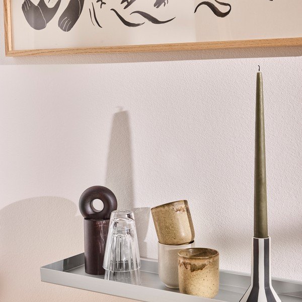 Sidabrinės spalvos iš metalo sieninė lentyna 50 cm Bakku – OYOY Living Design-image-2