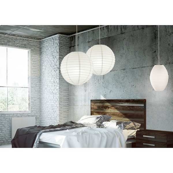 Baltos spalvos kabantis šviestuvas su popieriniu gaubtu Paper – Trio-image-2