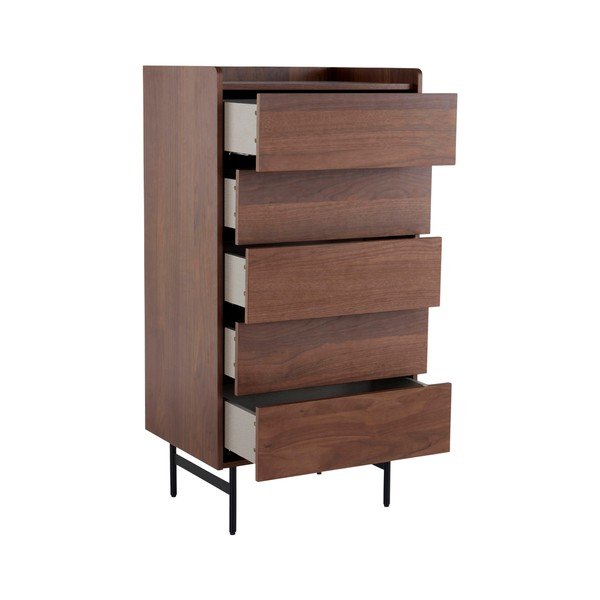 Tamsios natūralios spalvos šoninė spintelė iš riešutmedžio 60x118,5x45 cm Örgryte – Jotex-image-4