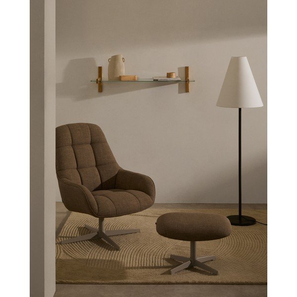 Rudos spalvos pasukamas krėslas Jaspe – Kave Home-image-1