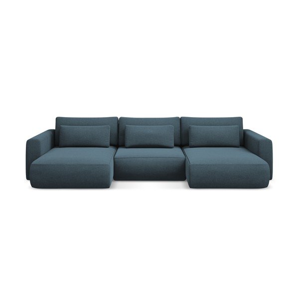 Mėlynos spalvos sulankstoma/su sandėliavimo vieta kampinė sofa („U“ formos) Kapua – Makamii