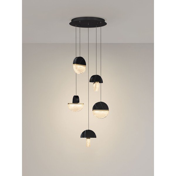 Juodos spalvos iš metalo kabantis šviestuvas LED su pritemdymo funkcija ø 46 cm Dorin – Nova Luce-image-4