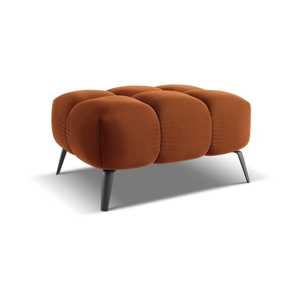 Oranžinės spalvos iš velveto taburetė Nalu – Makamii-image-2