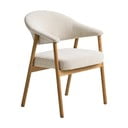 Kreminės spalvos iš ąžuolo masyvo valgomojo kėdžių komplektas su porankiais 2 vnt. Elk – Unique Furniture