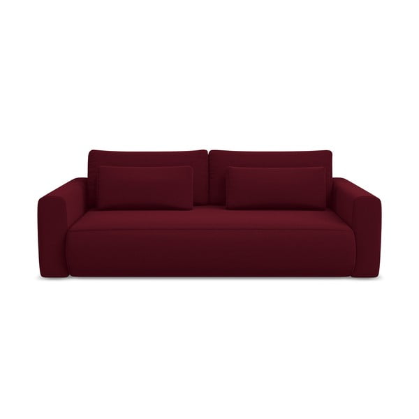 Bordo spalvos iš velveto sulankstoma/su sandėliavimo vieta sofa 238 cm Kapua – Makamii