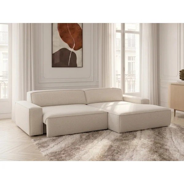 Smėlio spalvos sulankstoma/ar elektrisko sēdekļa regulēšanu kampinė sofa (su dešiniuoju kampu) Abel – Bobochic Paris-image-2