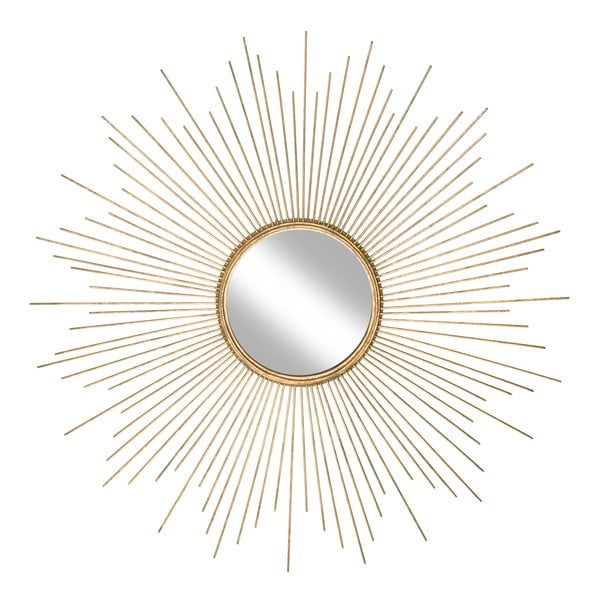 Sieninis veidrodis su metaliniu rėmu aukso spalvos Westwing Collection Ella, ø 104 cm