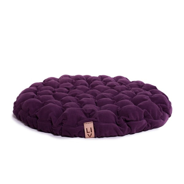 Violetinė sėdimoji pagalvėlė su masažiniais kamuoliukais Linda Vrňáková Bloom, Ø 75 cm