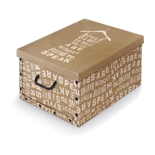 Rudos spalvos dėžė su baltomis detalėmis "Domopak Kraft", 50 cm ilgio