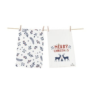 Kalėdiniai medvilniniai rankšluosčiai, 2 vnt., 70x50 cm Merry Blue Christmas - Butter Kings