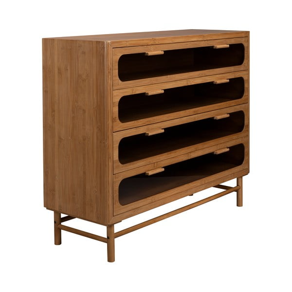 Natūralios spalvos iš bambuko šoninė spintelė 105x88x38 cm Caroun – Dutchbone-image-2