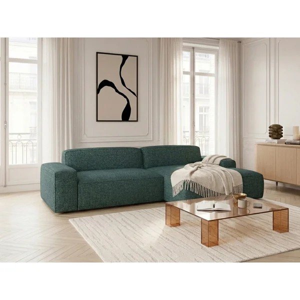 Žalios spalvos sulankstoma/ar elektrisko sēdekļa regulēšanu kampinė sofa (su dešiniuoju kampu) Abel – Bobochic Paris-image-4