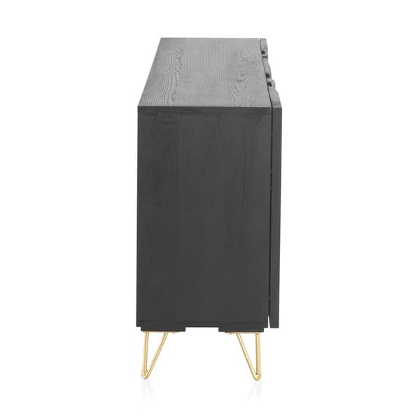 Juoda žema komoda iš mango medienos 160x75 cm Mango - Geese-image-3