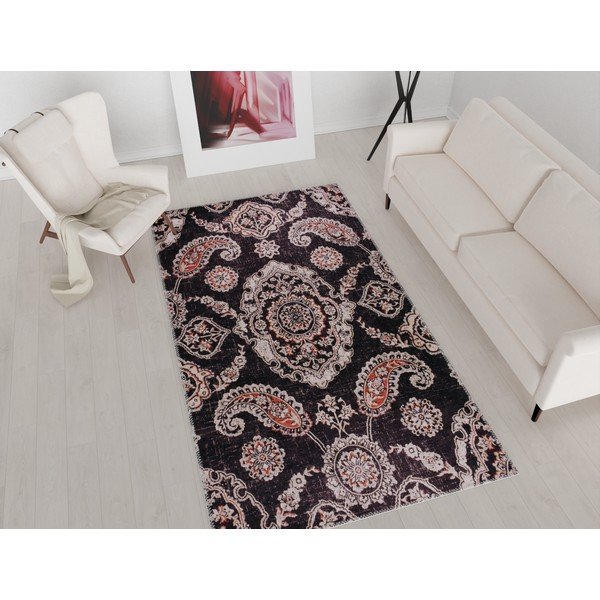 Juodas plaunamas kilimas 180x120 cm - Vitaus-image-1