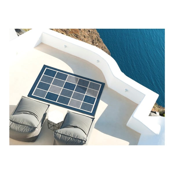 Mėlynas lauko kilimas Universal Nicol Squares, 80 x 150 cm-image-2