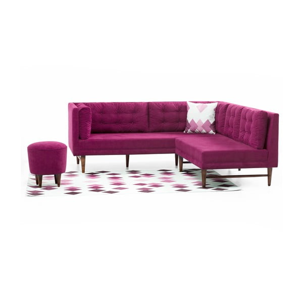 Rožinė kampinė sofa "Balcab Home Barbara