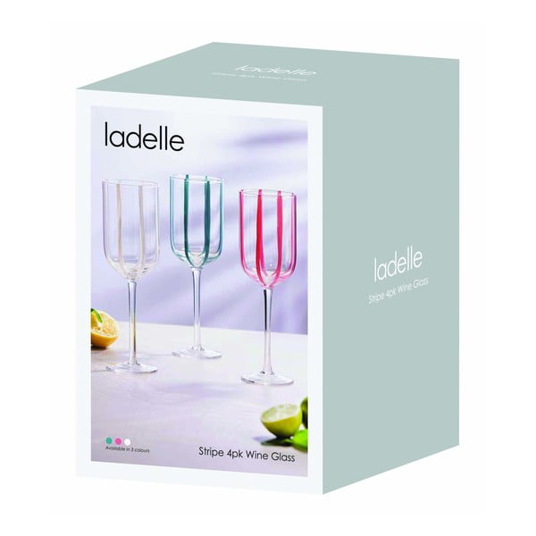 Stiklinės 4 vnt. vynui 350 ml Stripe – Ladelle-image-3