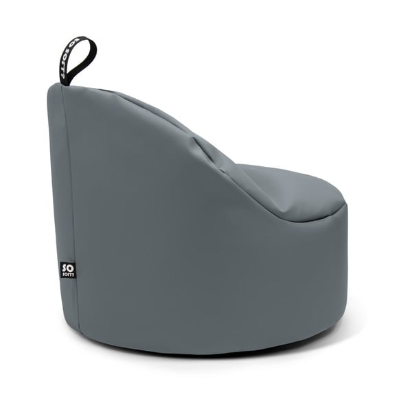 Smėlio spalvos iš dirbtinės odos vaikiškas sėdmaišis Round M – So Soft?-image-3