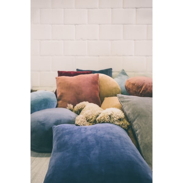 Tamsiai mėlyna dekoratyvinė mikropluošto pagalvėlė Tiseco Home Studio Marshmallow, ø 40 cm-image-1