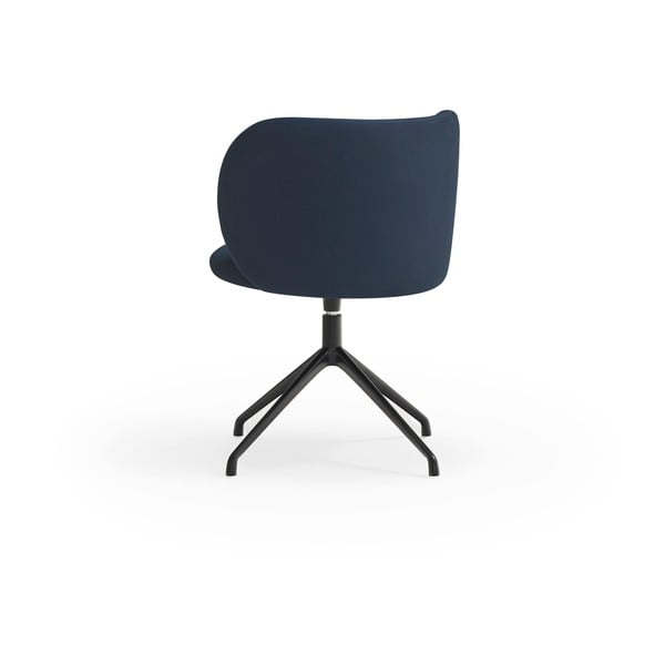 Tamsiai mėlynos spalvos iš audinio valgomojo kėdė Mogi – Teulat-image-2