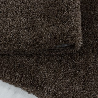 Apvalios formos kilimas tamsiai rudos spalvos ø 80 cm Fluffy – Ayyildiz Carpets